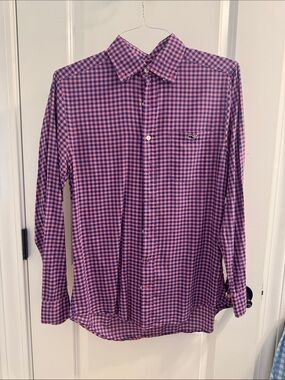 Vineyard Vines Pink and Blue Gingham Button-Up Shirt